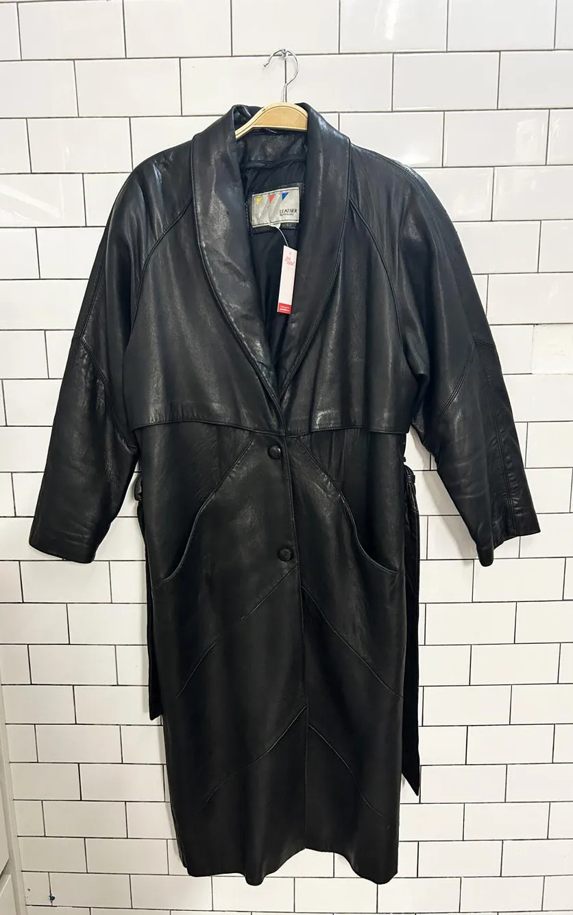 vintage 90s wilsons leather trench coat