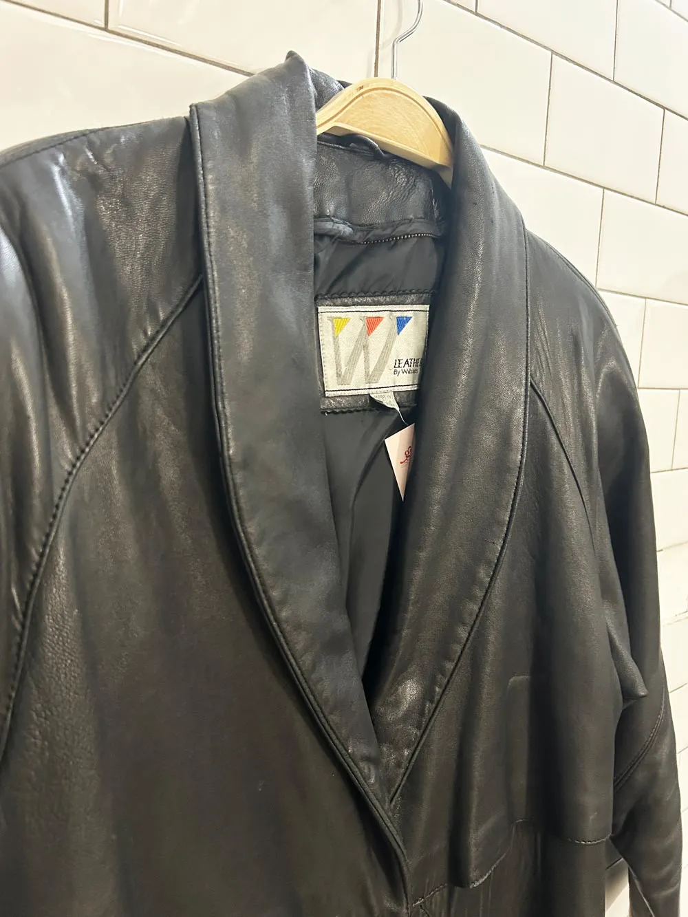 vintage 90s wilsons leather trench coat