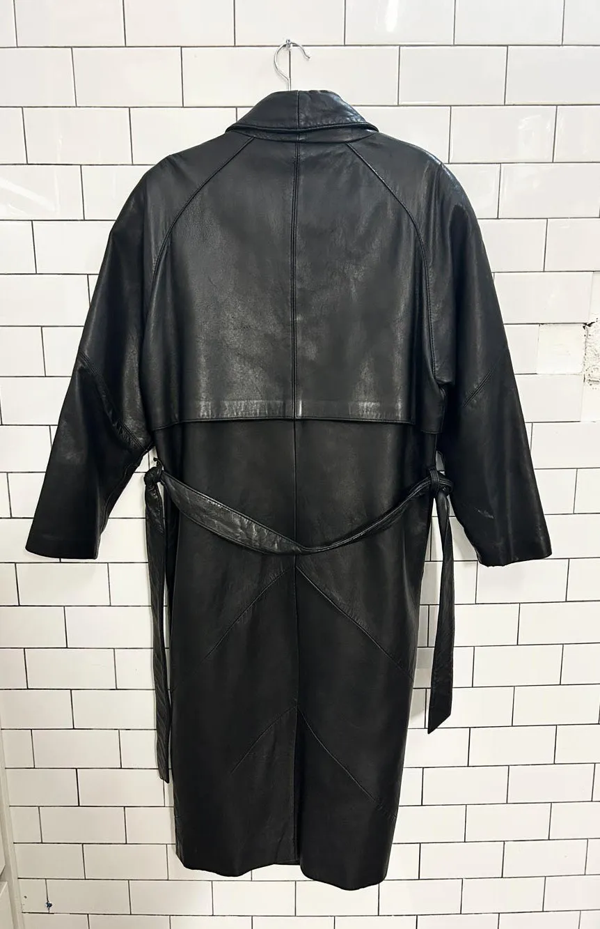 vintage 90s wilsons leather trench coat