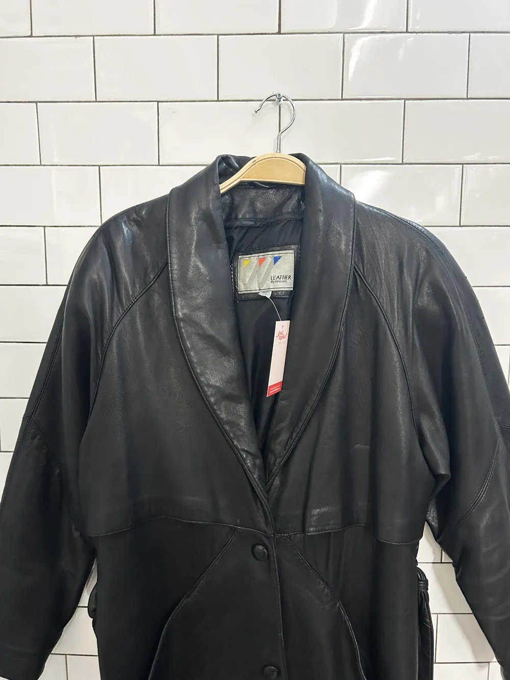 vintage 90s wilsons leather trench coat