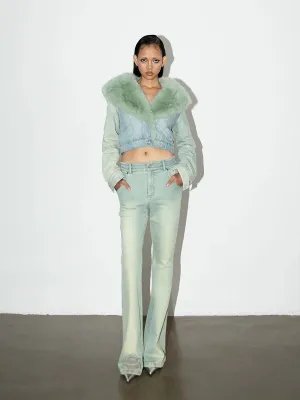 Vintage Denim Fur Jacket