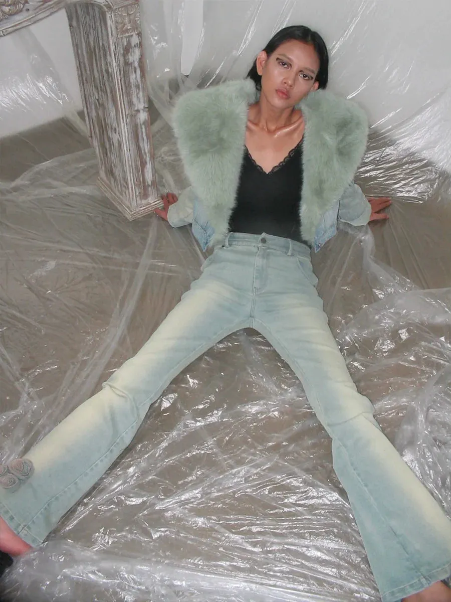 Vintage Denim Fur Jacket