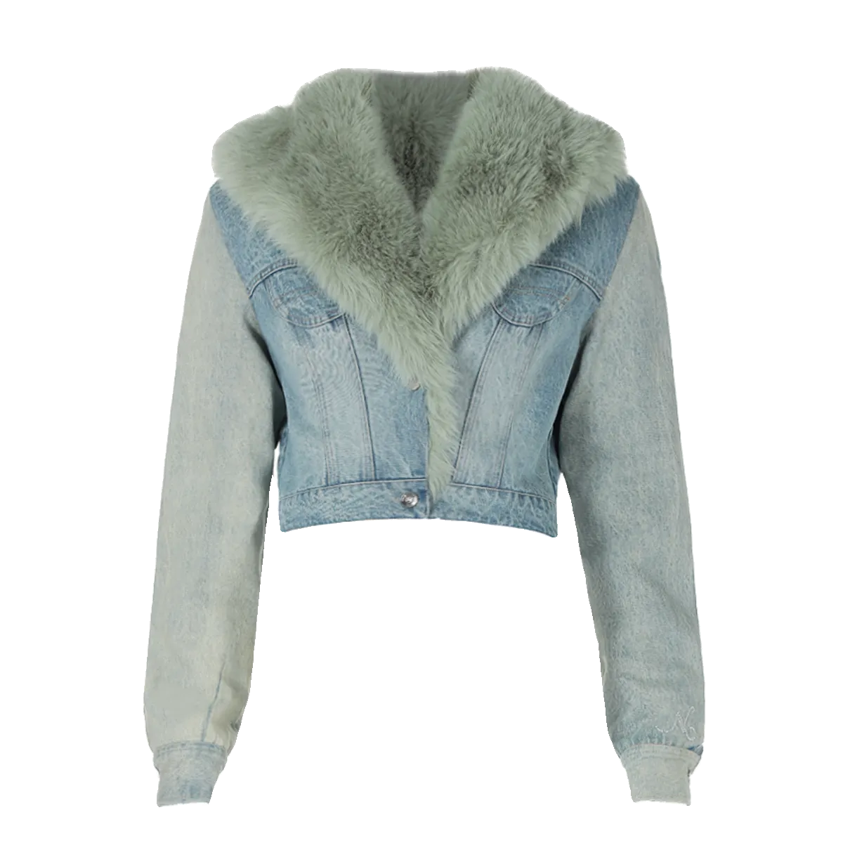 Vintage Denim Fur Jacket