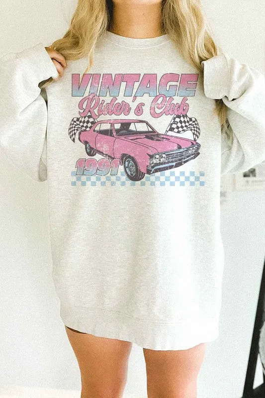 VINTAGE RIDERS CLUB OVERSIZED GRAPHIC SWEATSHIRT