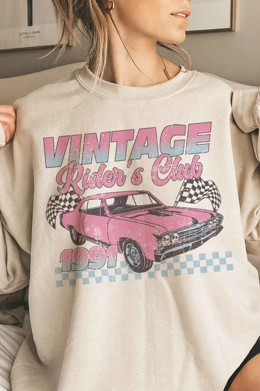 VINTAGE RIDERS CLUB OVERSIZED GRAPHIC SWEATSHIRT