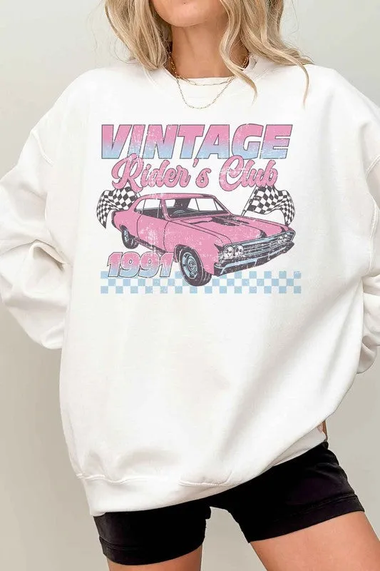 VINTAGE RIDERS CLUB OVERSIZED GRAPHIC SWEATSHIRT