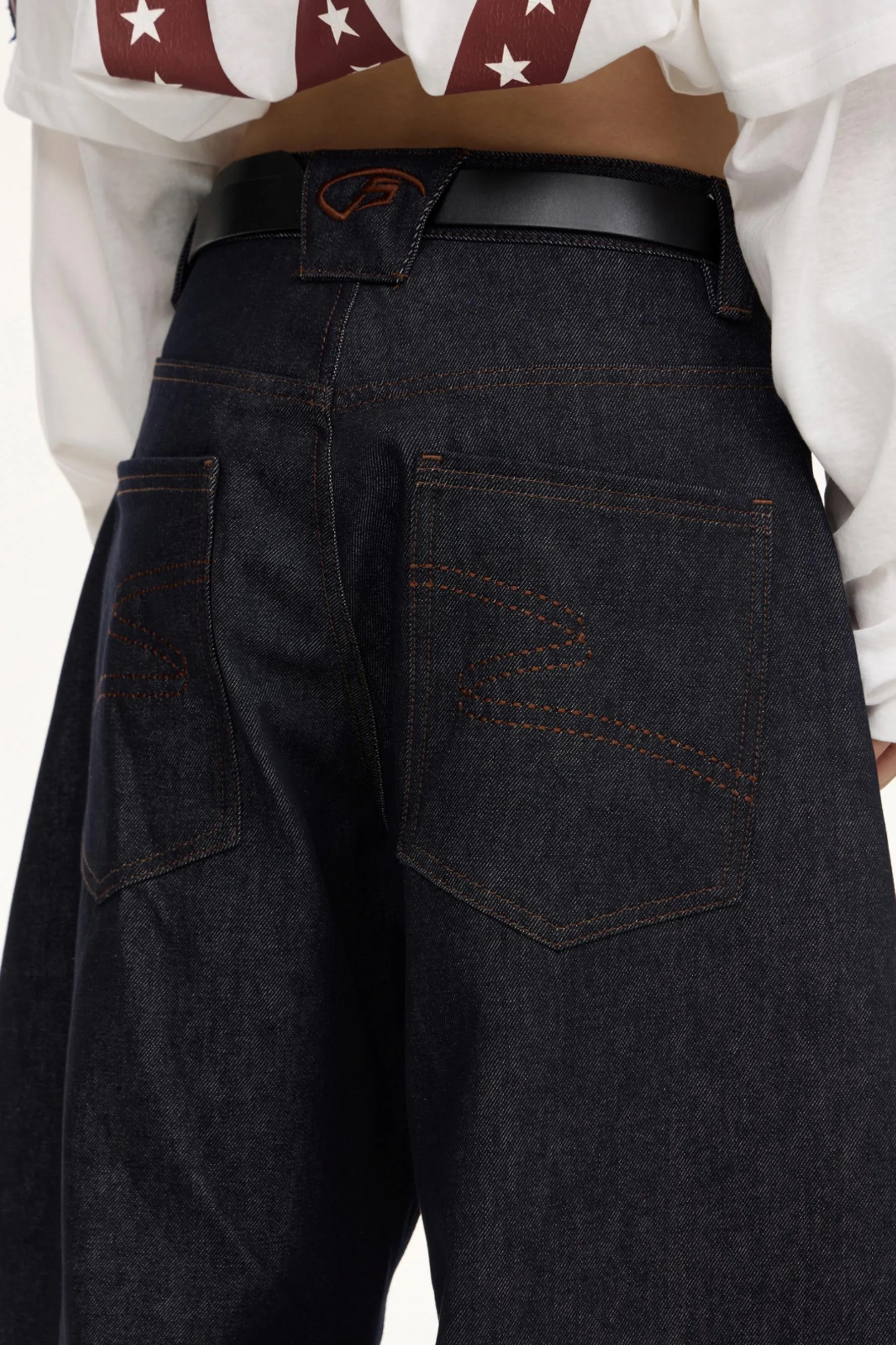 Vintage Wide Leg Cow Denim Jeans