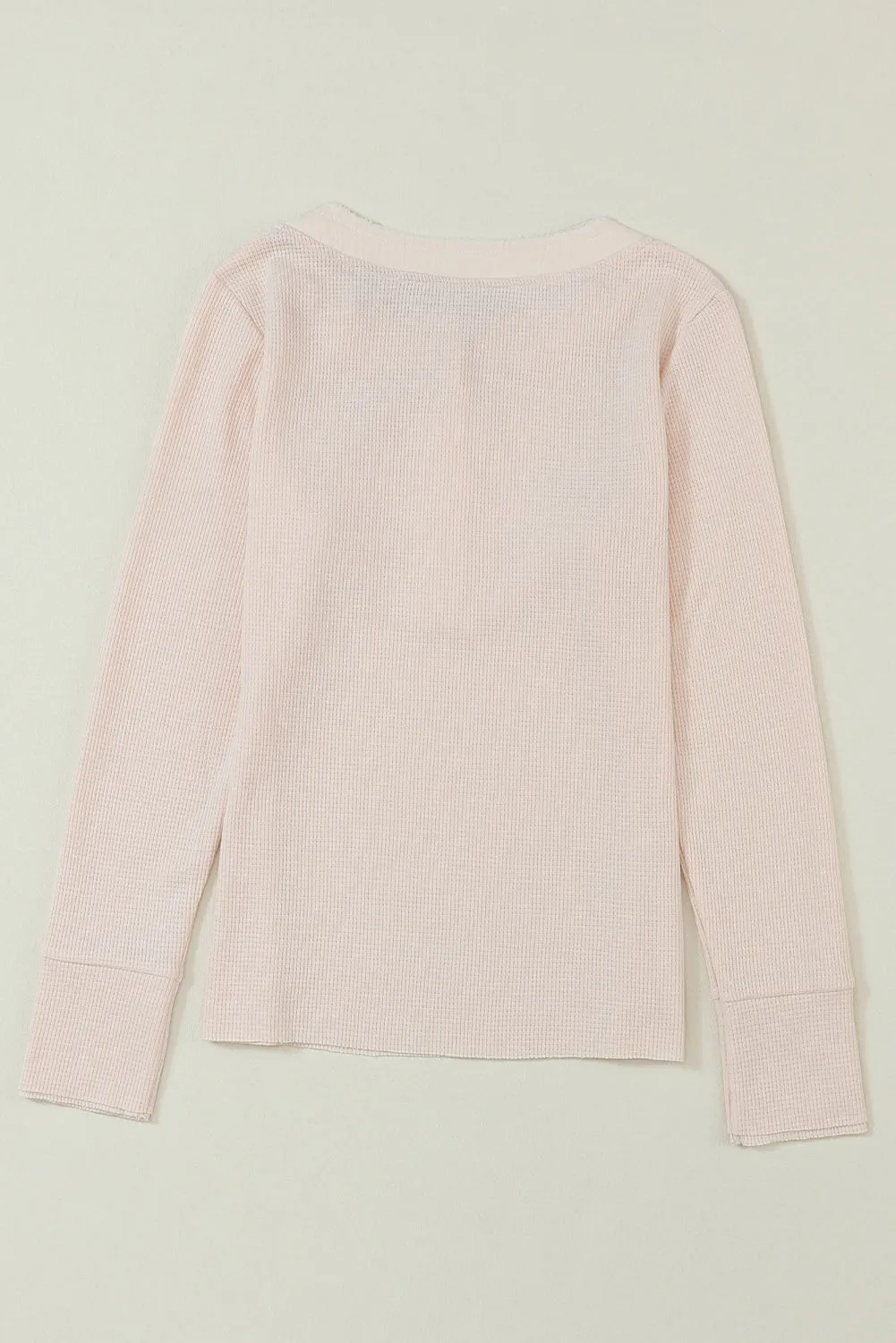 Waffle Knit Textured Henley Top