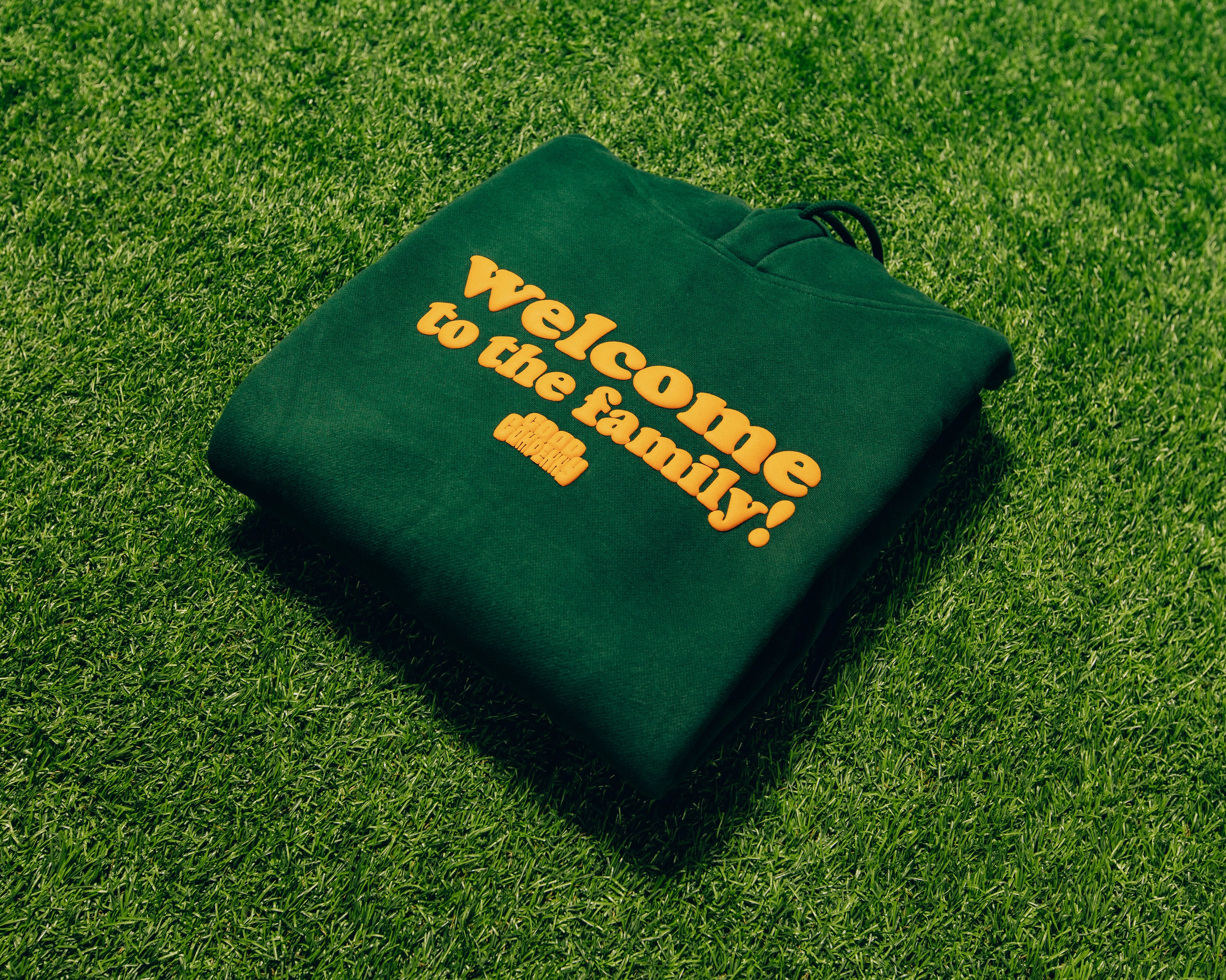 WELCOME TO THE FAMILY! HOODIE GREEN/YELLOW
