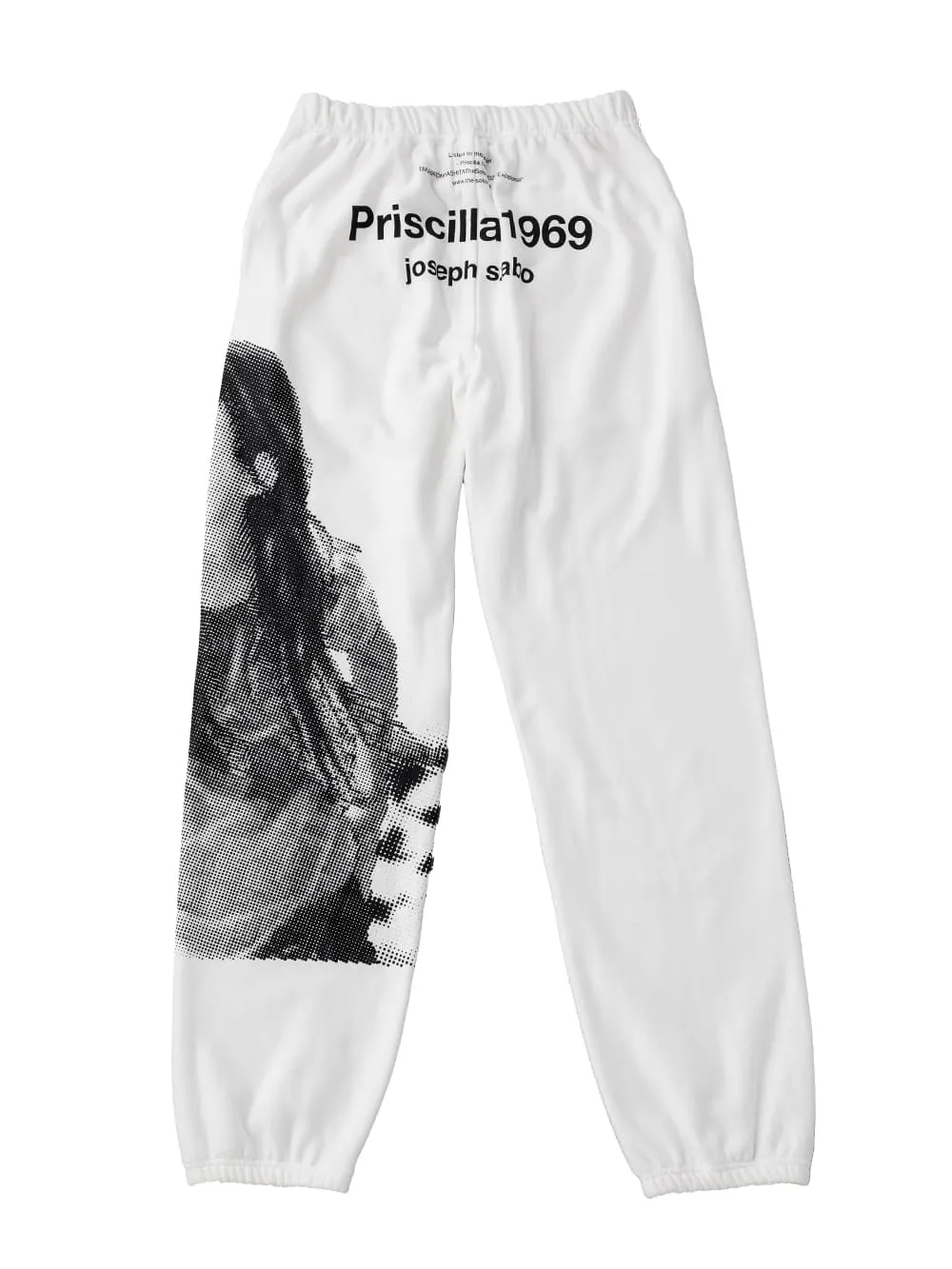 WHITE AND BLACK PRISCILLA 1969 JOGGER PANTS