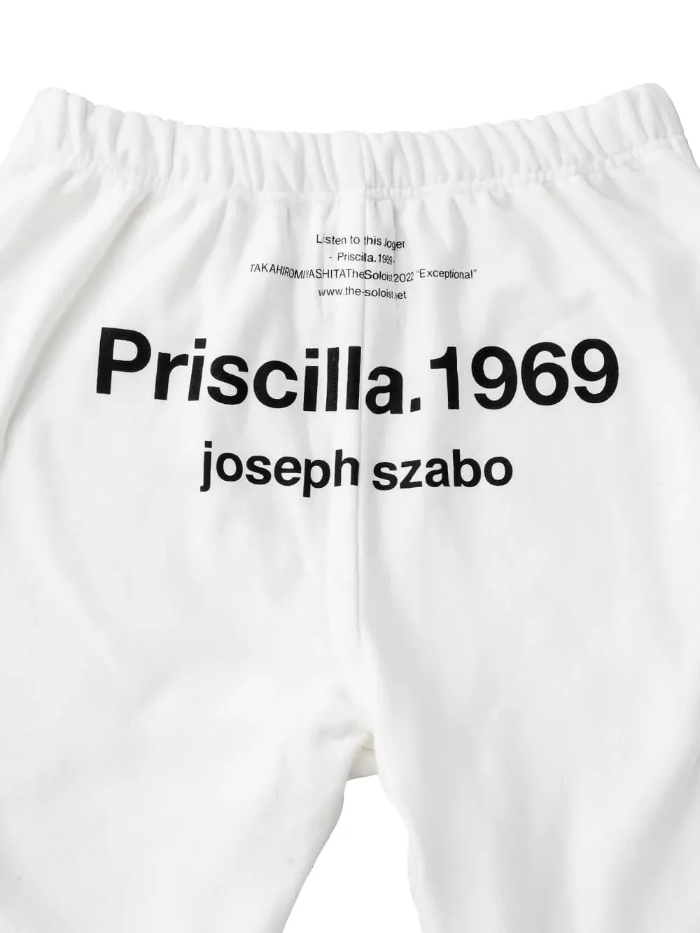 WHITE AND BLACK PRISCILLA 1969 JOGGER PANTS