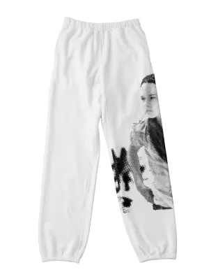 WHITE AND BLACK PRISCILLA 1969 JOGGER PANTS