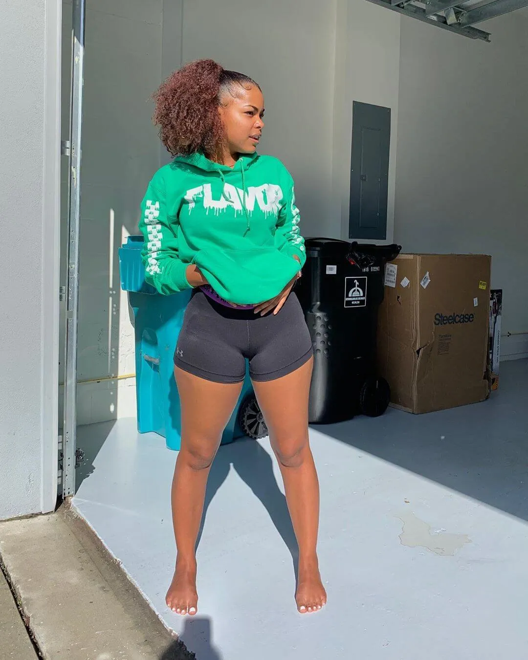 White Flavor | Green Hoodie (Solid Checkered Drippin Sleeve)