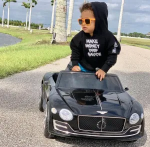 White Make Money Drip Sauce | Black Toddler Hoodie