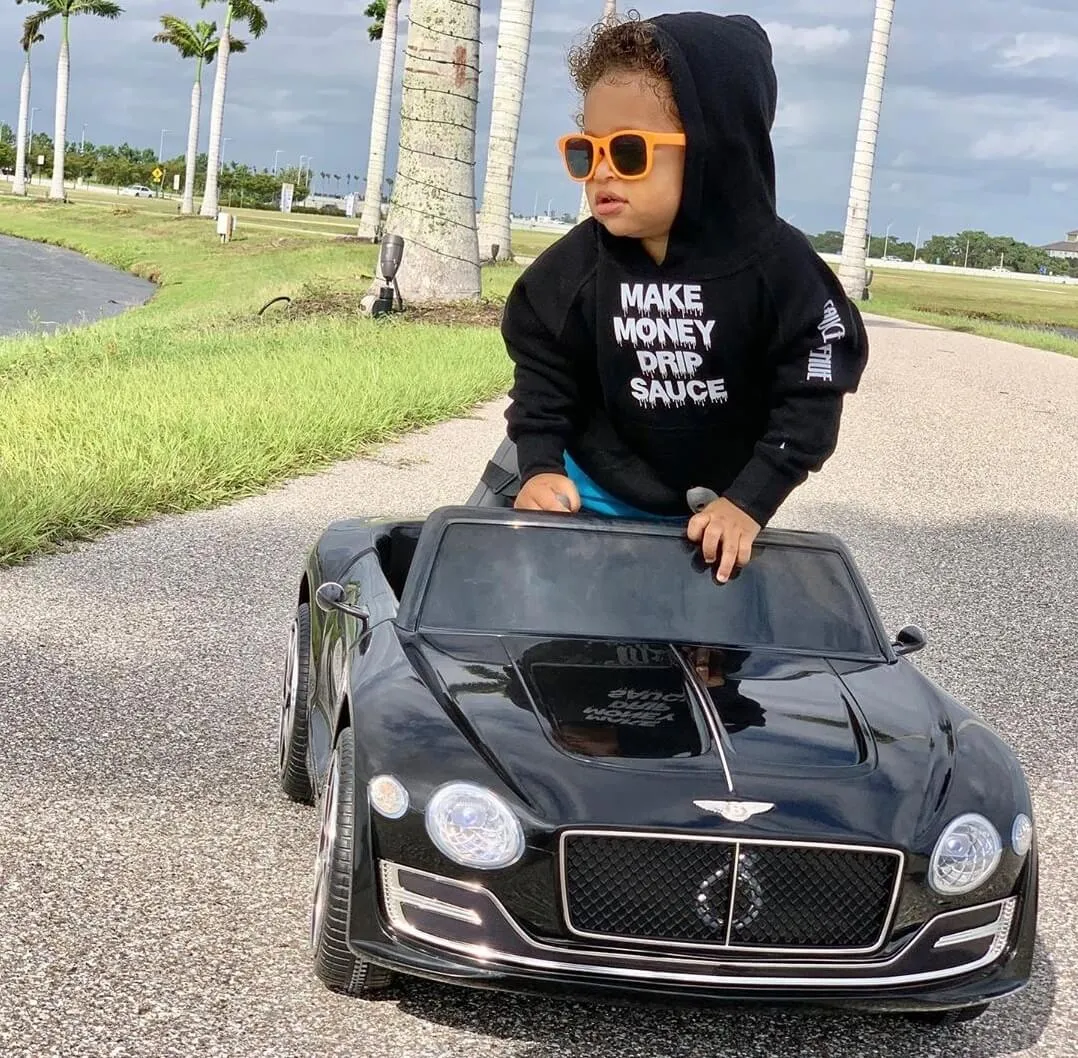 White Make Money Drip Sauce | Black Toddler Hoodie