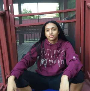White Outline Sauce | Maroon Hoodie