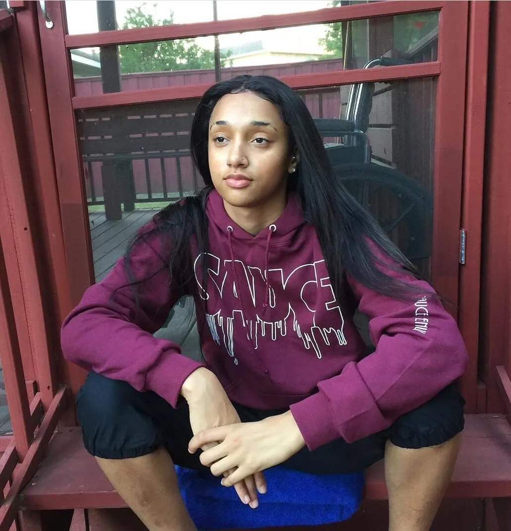 White Outline Sauce | Maroon Hoodie