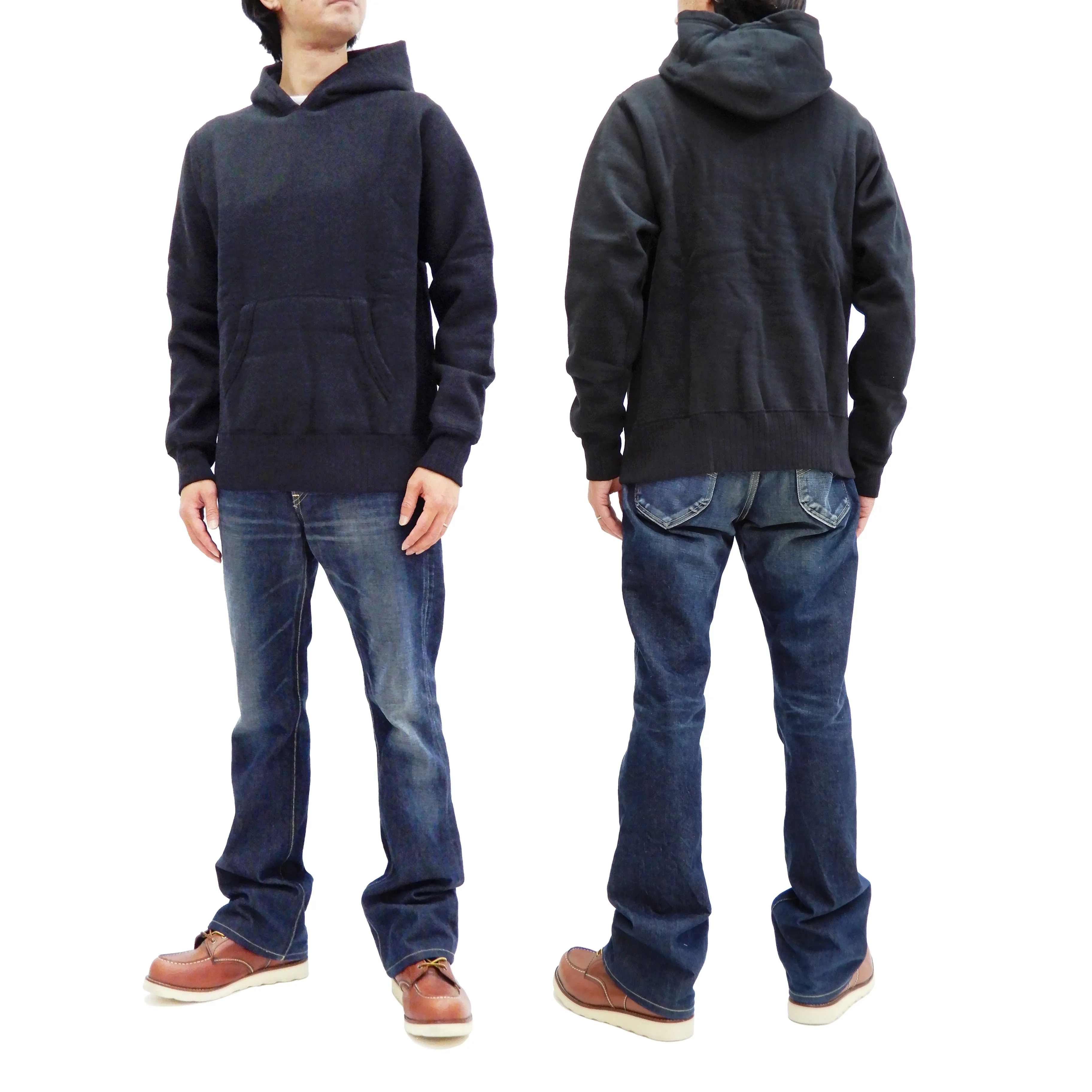 Whitesville Plain Pullover Hoodie Men's Solid Color Hooded Sweatshirt WV67729 Black