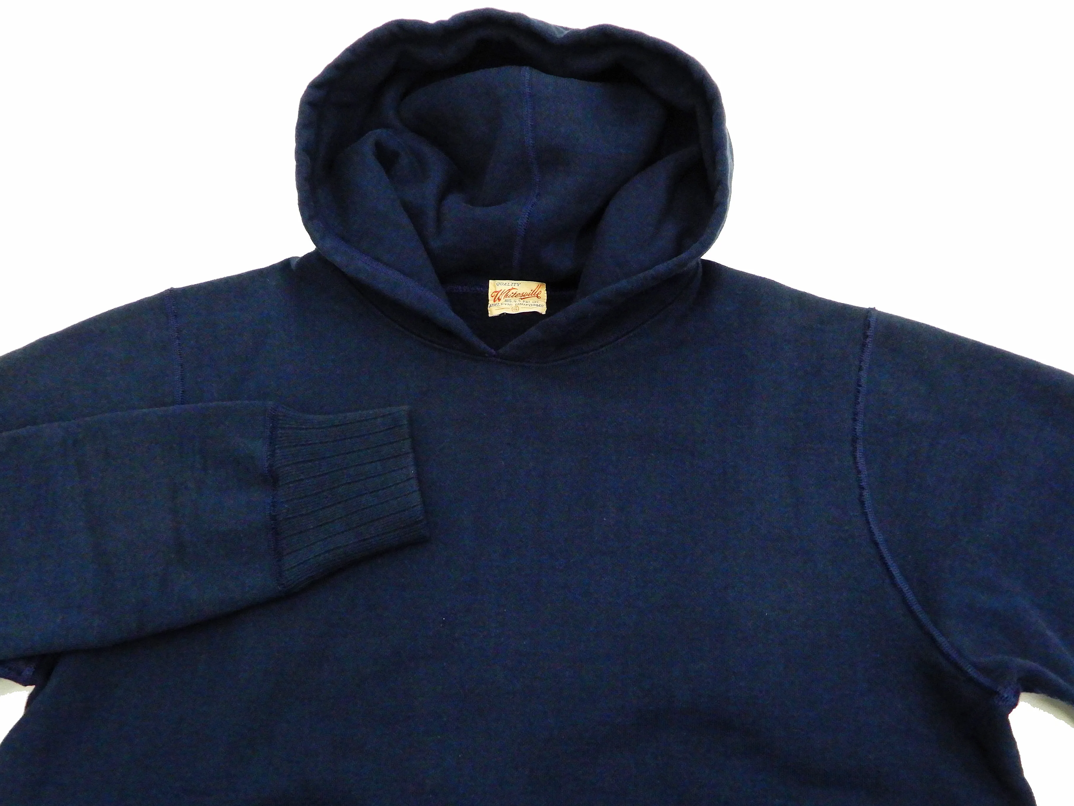 Whitesville Plain Pullover Hoodie Men's Solid Color Hooded Sweatshirt WV67729 Navy-Blue
