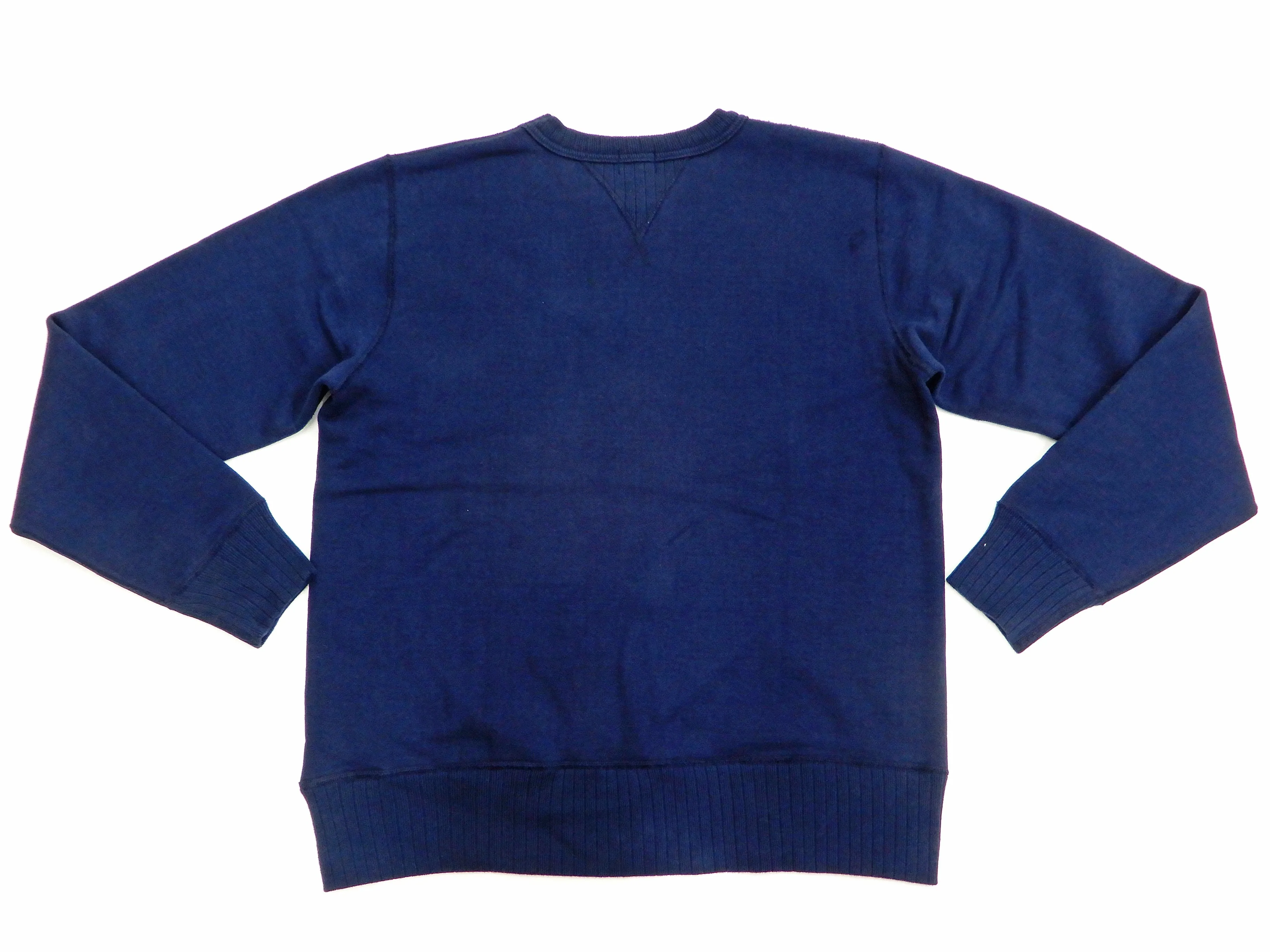Whitesville Plain Sweatshirt Men's Loop-wheeled V-Insert Vintage Style WV67728 Navy-Blue