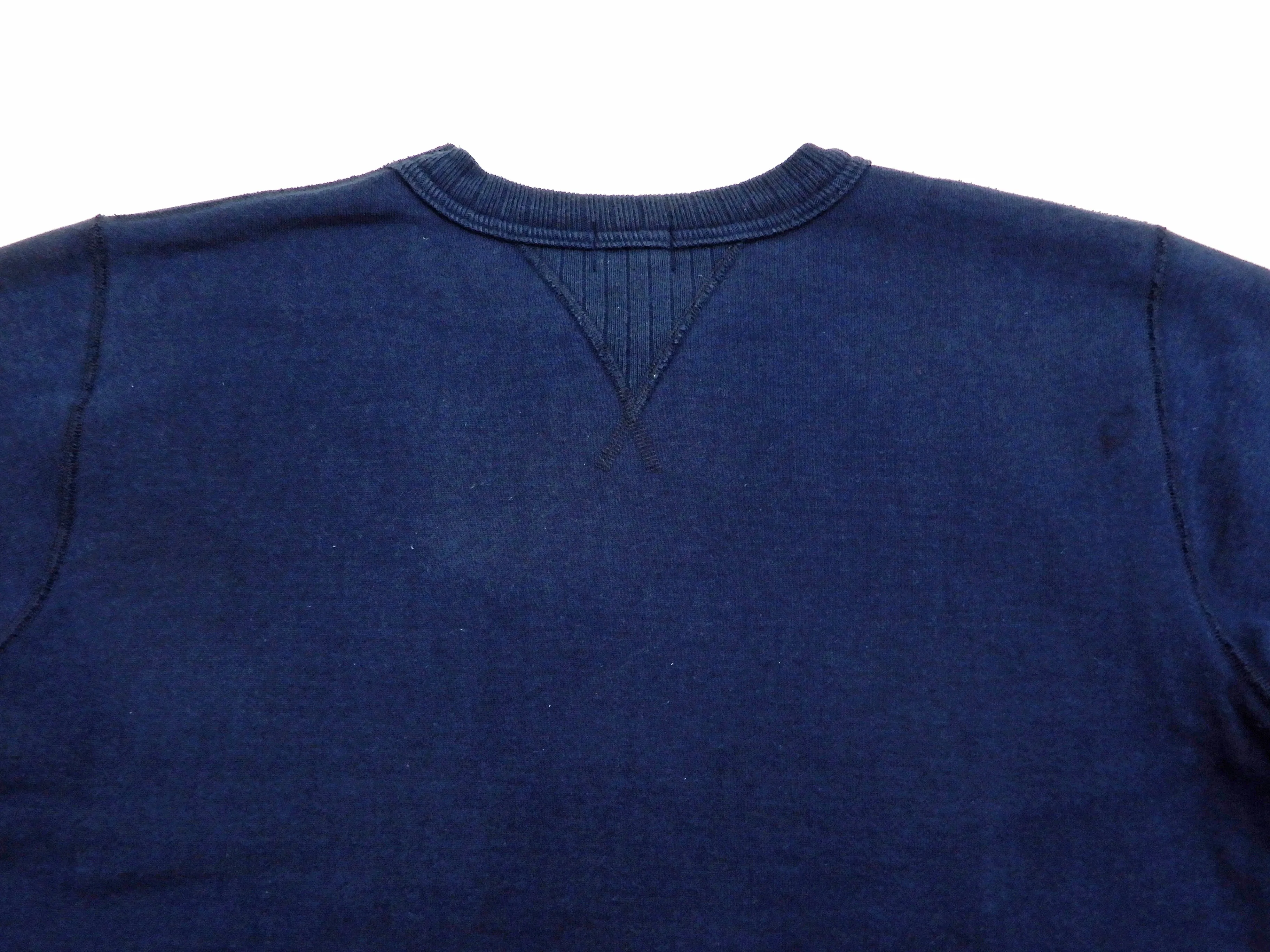 Whitesville Plain Sweatshirt Men's Loop-wheeled V-Insert Vintage Style WV67728 Navy-Blue