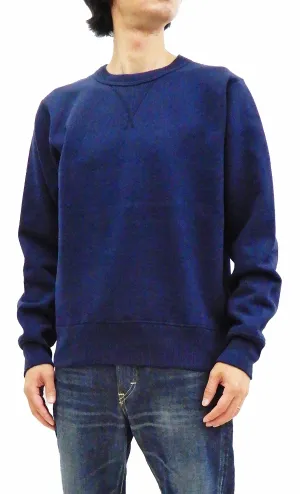 Whitesville Plain Sweatshirt Men's Loop-wheeled V-Insert Vintage Style WV67728 Navy-Blue