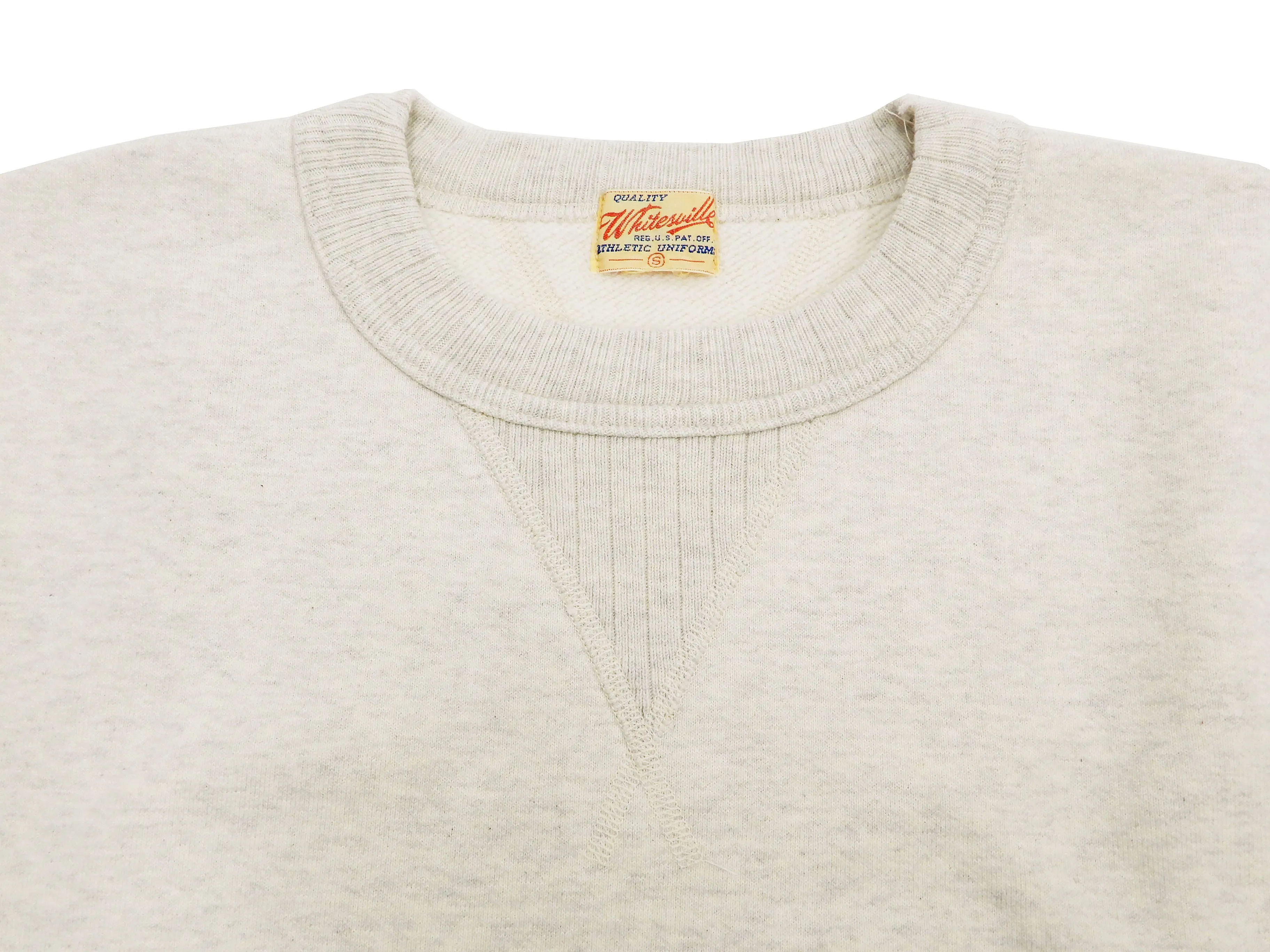 Whitesville Plain Sweatshirt Men's Loop-wheeled V-Insert Vintage Style WV67728 Oatmeal