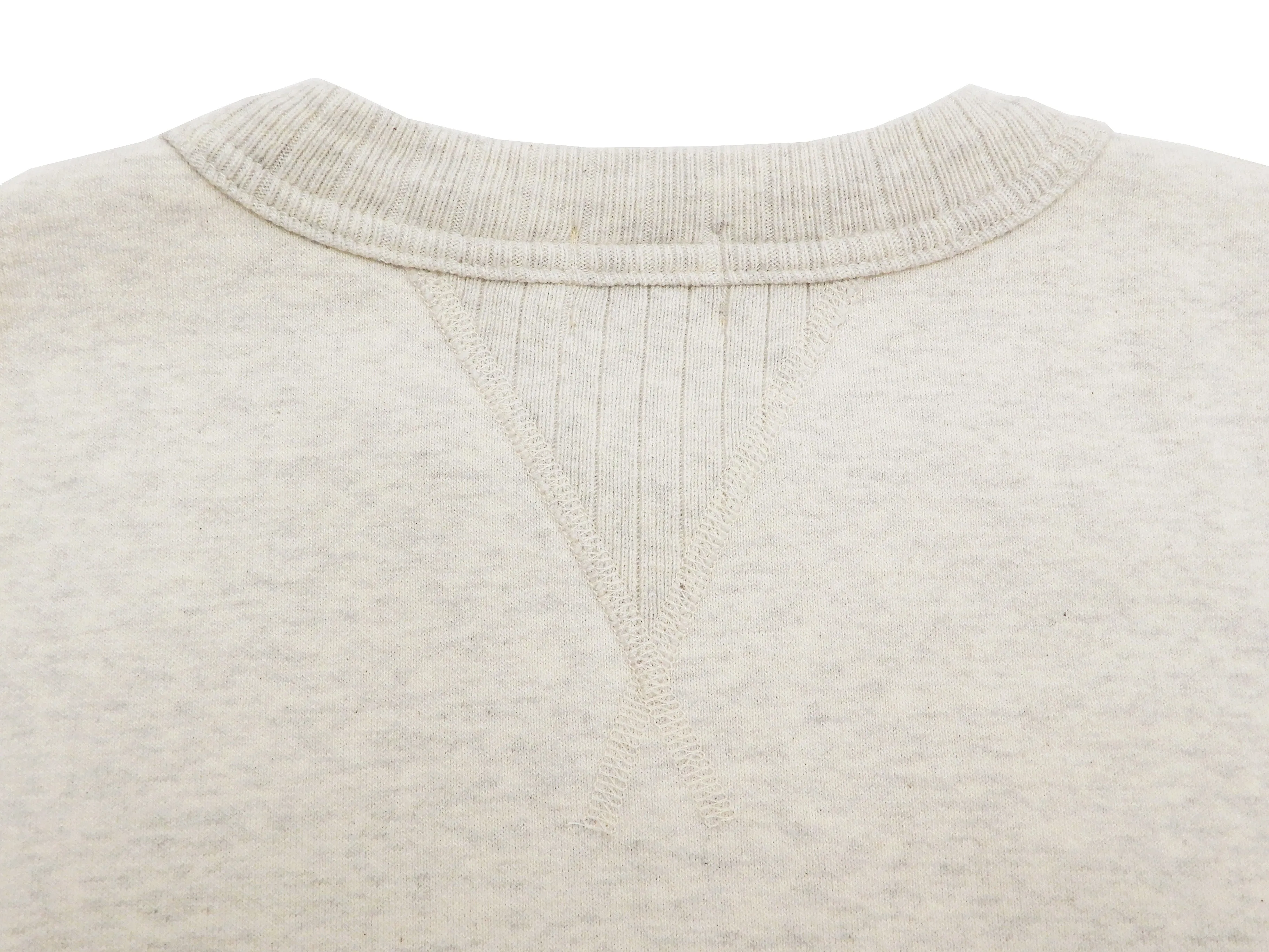 Whitesville Plain Sweatshirt Men's Loop-wheeled V-Insert Vintage Style WV67728 Oatmeal