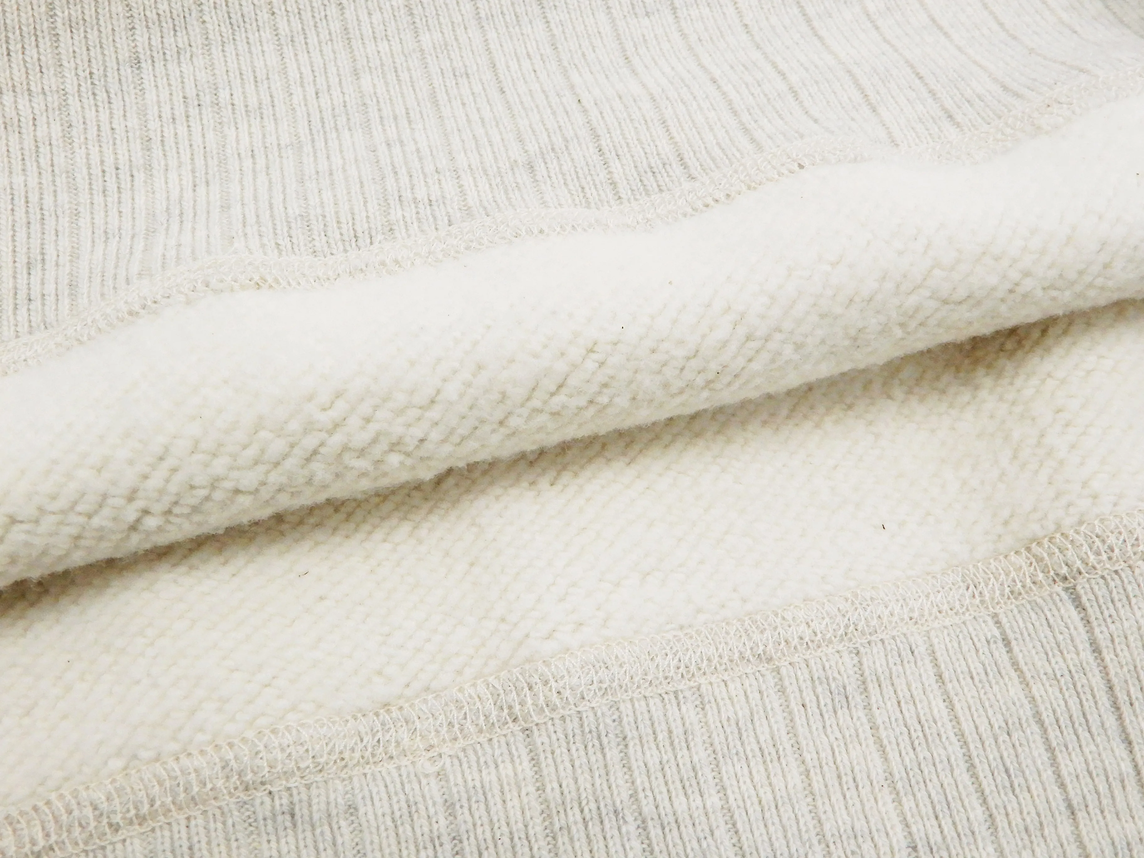 Whitesville Plain Sweatshirt Men's Loop-wheeled V-Insert Vintage Style WV67728 Oatmeal