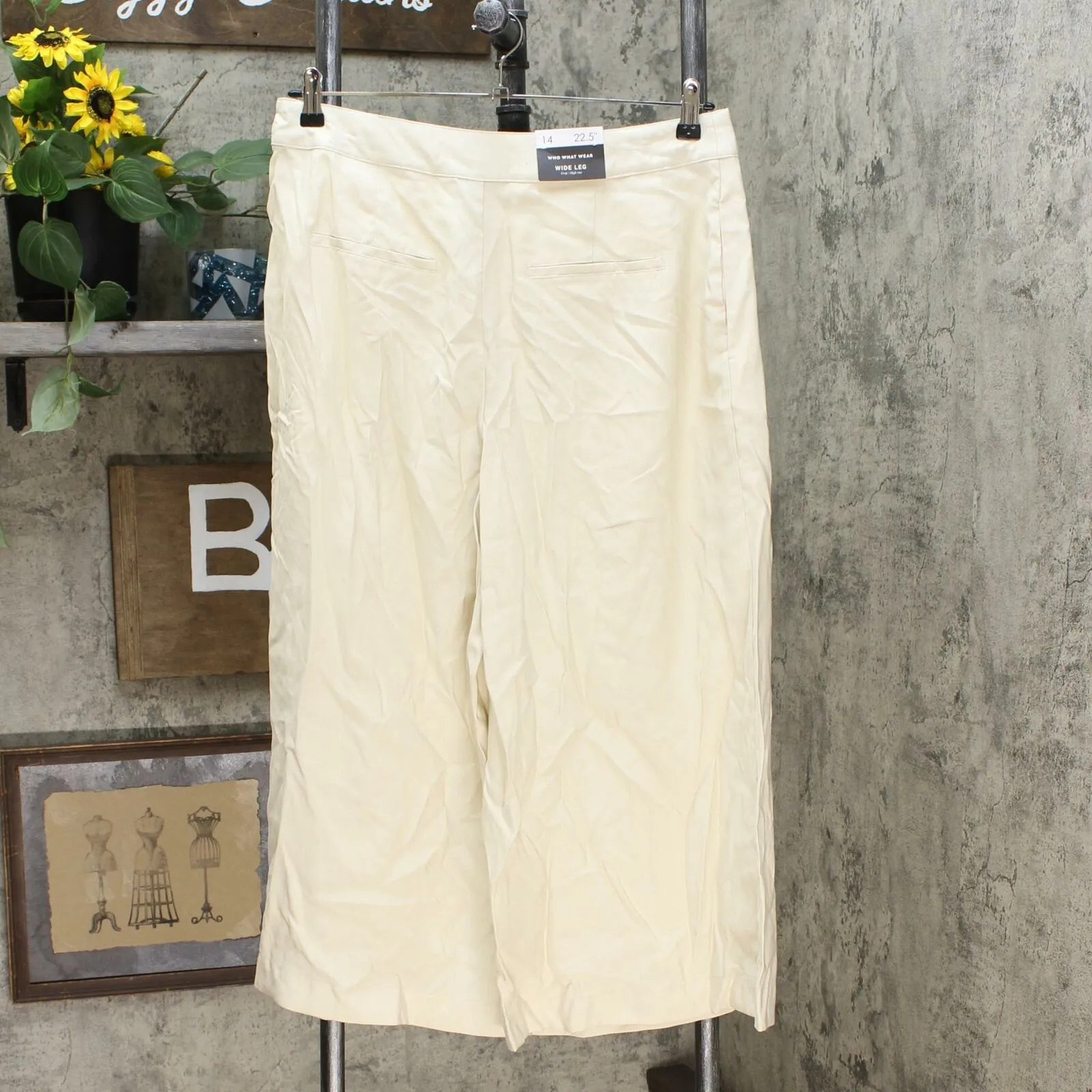 Who What Wear Women's High Rise Wide Leg Front Pleat Cropped Pants
