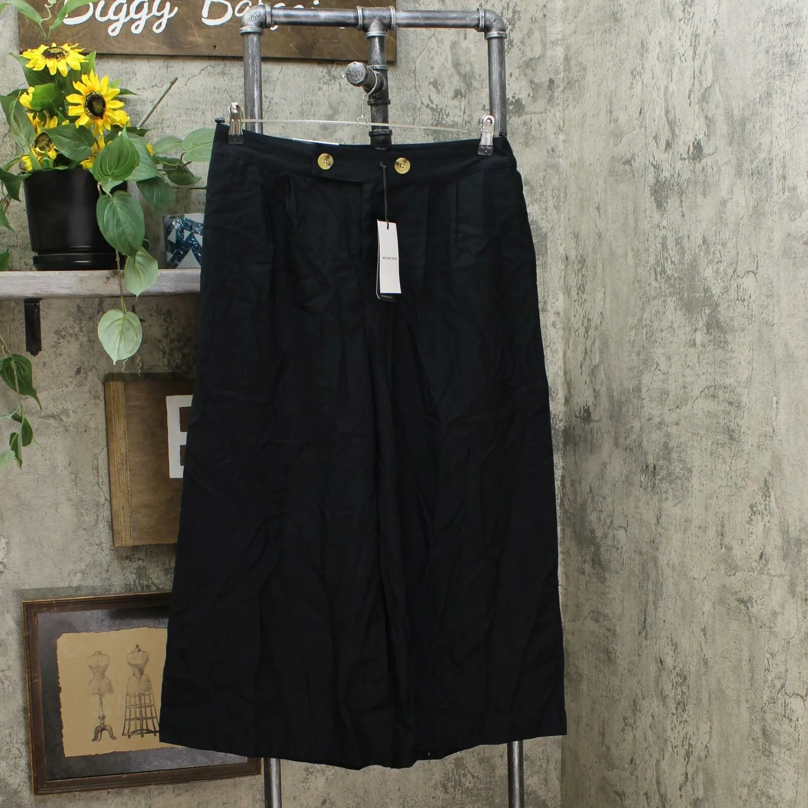 Who What Wear Women's High Rise Wide Leg Front Pleat Cropped Pants