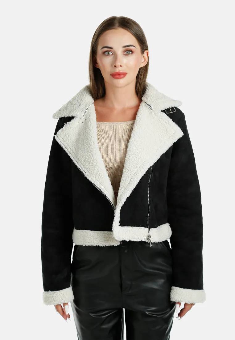 Wide Lapel Sherpa Jacket By RUW