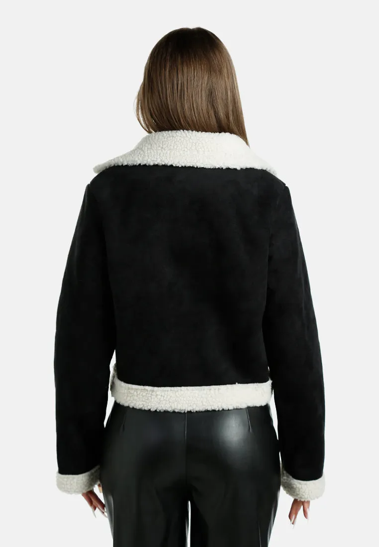Wide Lapel Sherpa Jacket By RUW