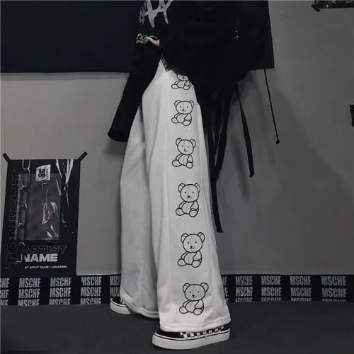 Wide Leg Cartoon Print Pants