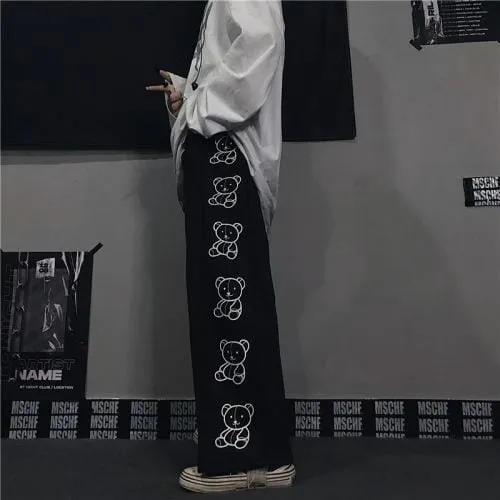 Wide Leg Cartoon Print Pants