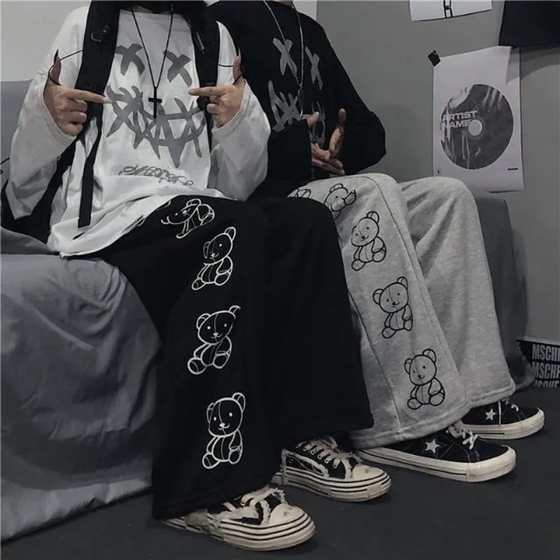 Wide Leg Cartoon Print Pants