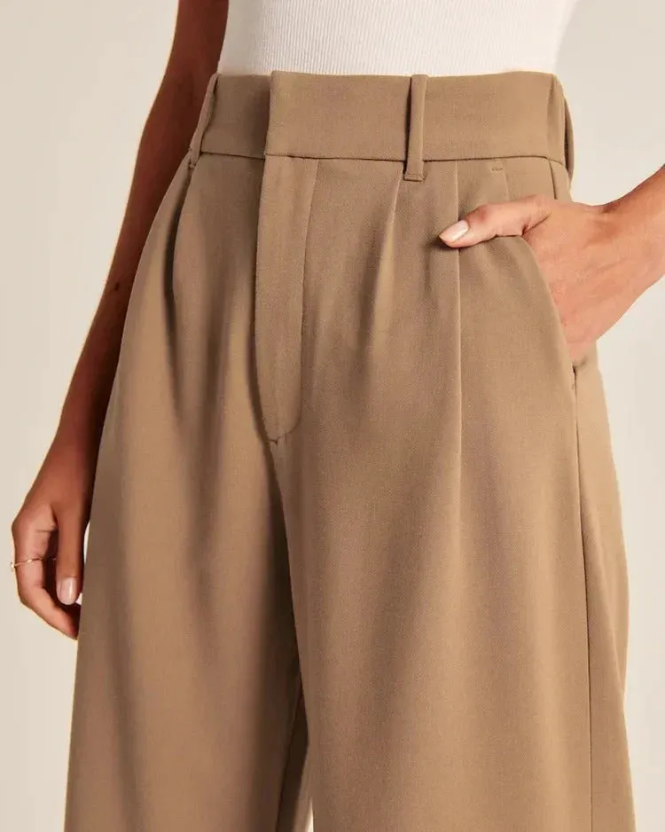 Wide-Leg Tailored Pants