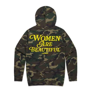 Women Are Beautiful (YL) | Green Camo Hoodie