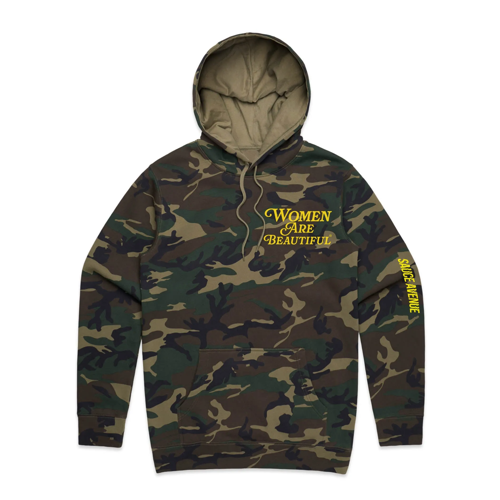 Women Are Beautiful (YL) | Green Camo Hoodie