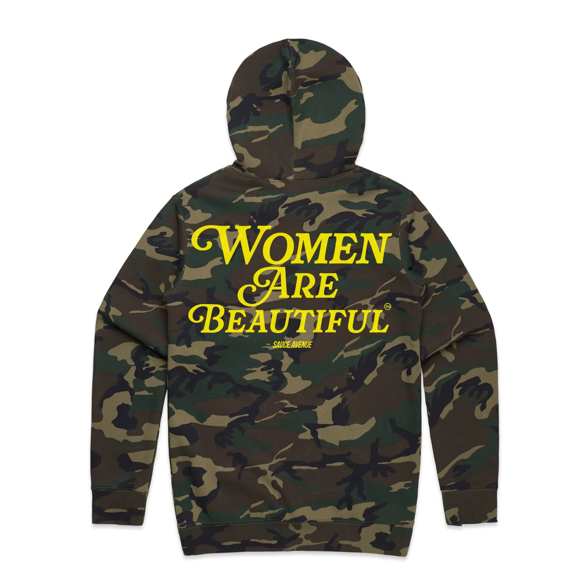 Women Are Beautiful (YL) | Green Camo Hoodie
