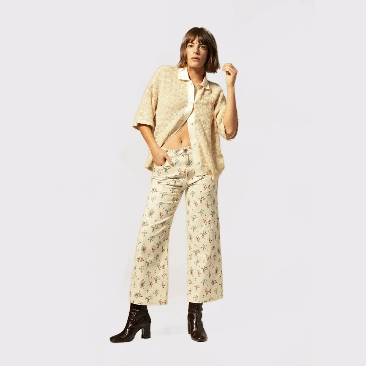 Womens Camp Mesh Button Down S/S Polo - White