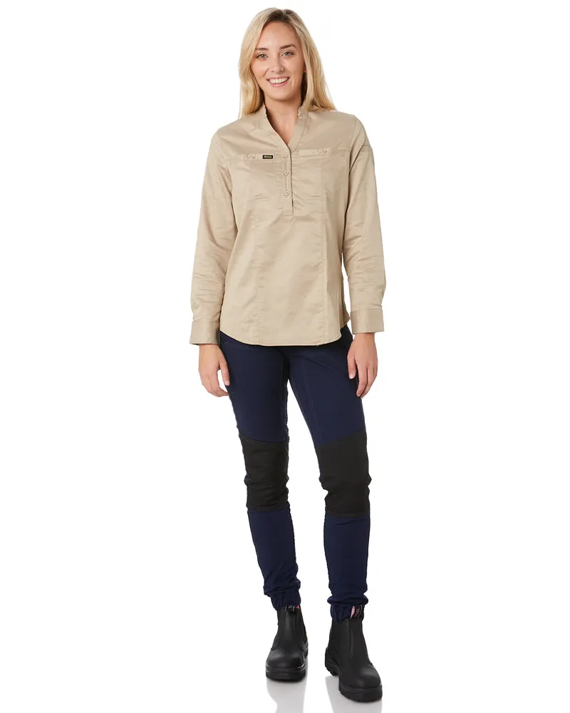 Womens Flex and Move Stretch Cotton Shield Cuff Pants - Navy