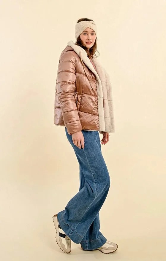 Women's Hooded Faux Fur Lined Jacket