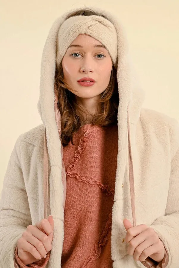 Women's Hooded Faux Fur Lined Jacket
