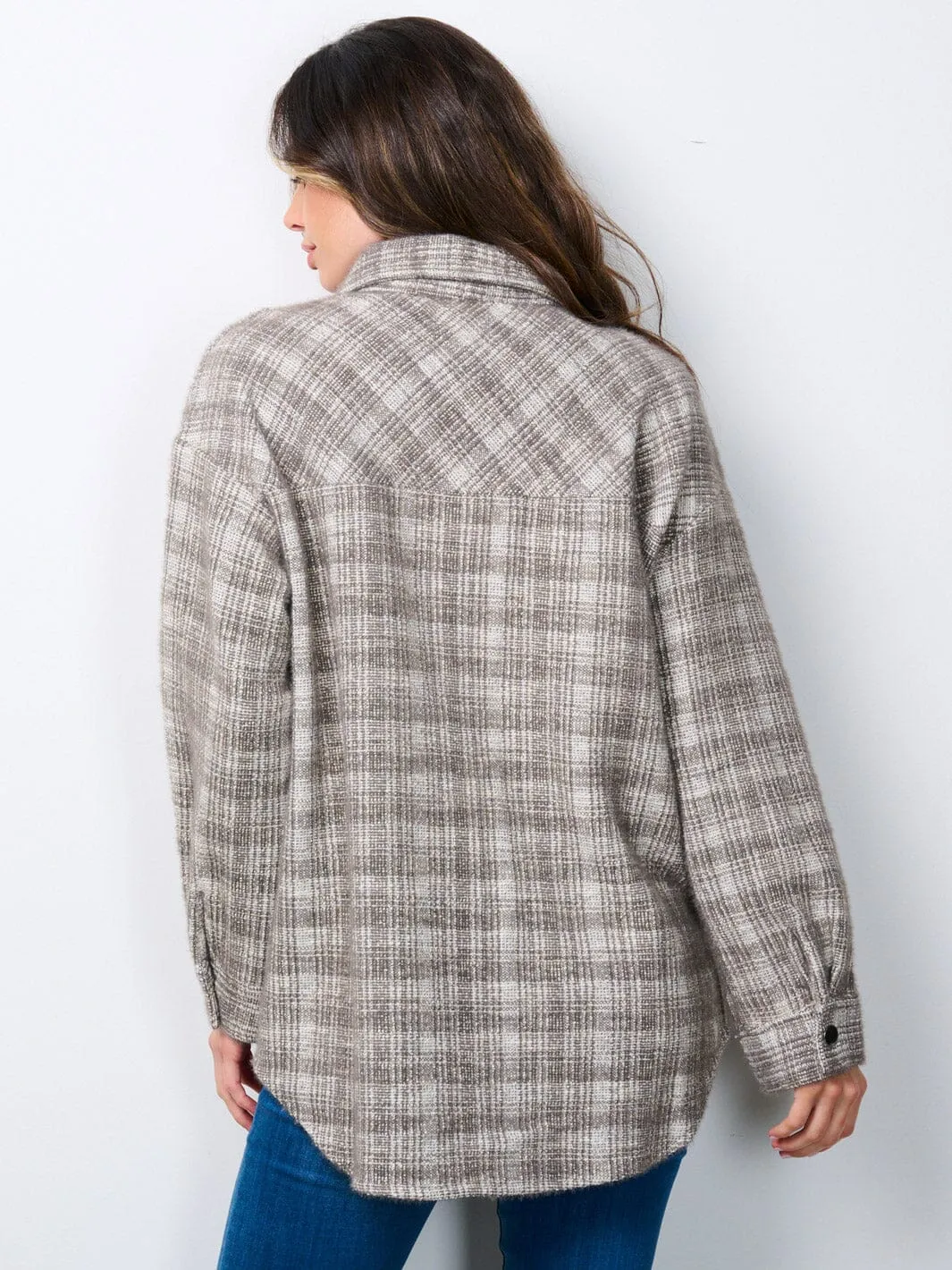 WOMEN'S LONG SLEEVE BUTTON CLOSURE FRONT POCKETS JACKET