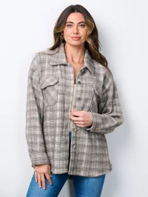 WOMEN'S LONG SLEEVE BUTTON CLOSURE FRONT POCKETS JACKET