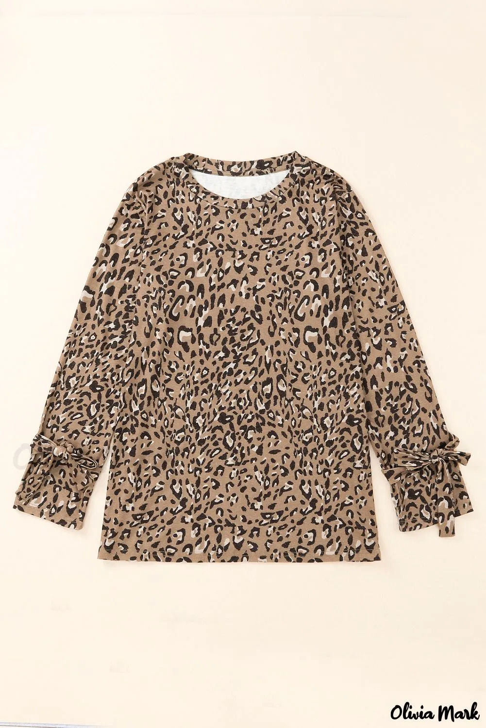 Xieyinshe - Leopard Print Long Sleeve Blouse