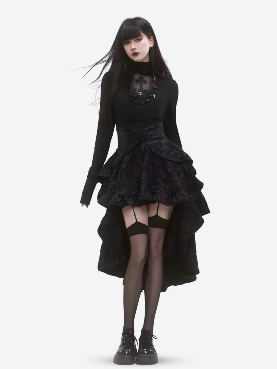 Y2K Goth Cross Cut Out Top