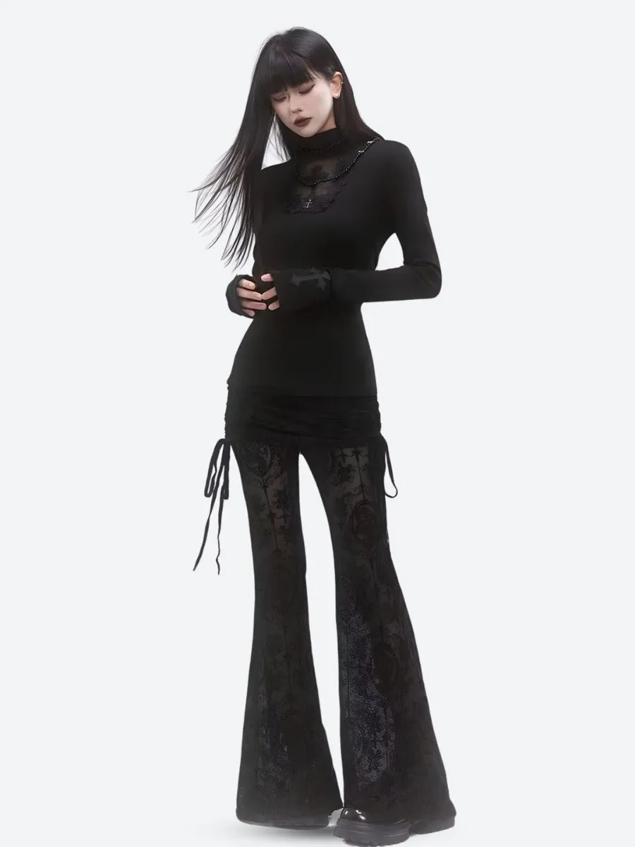 Y2K Goth Cross Cut Out Top