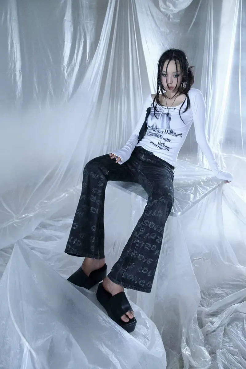 Y2K Grunge Illusion Text Top